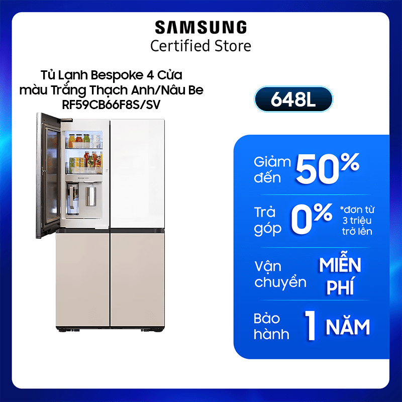 [Chỉ Giao + Lắp Hà Nội] Tủ lạnh Samsung Inverter 648 lít RF59CB66F8S/SV
