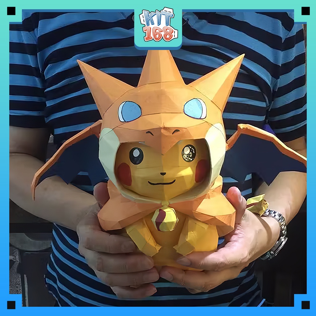 Mô hình giấy Anime Game Pokemon Pika.chu cosplay Charizard