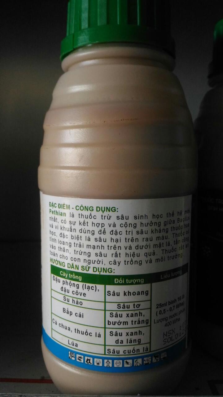 THUỐC TRỪ SÂU SINH HỌC PETHIAN 4000 UI SC 500ML