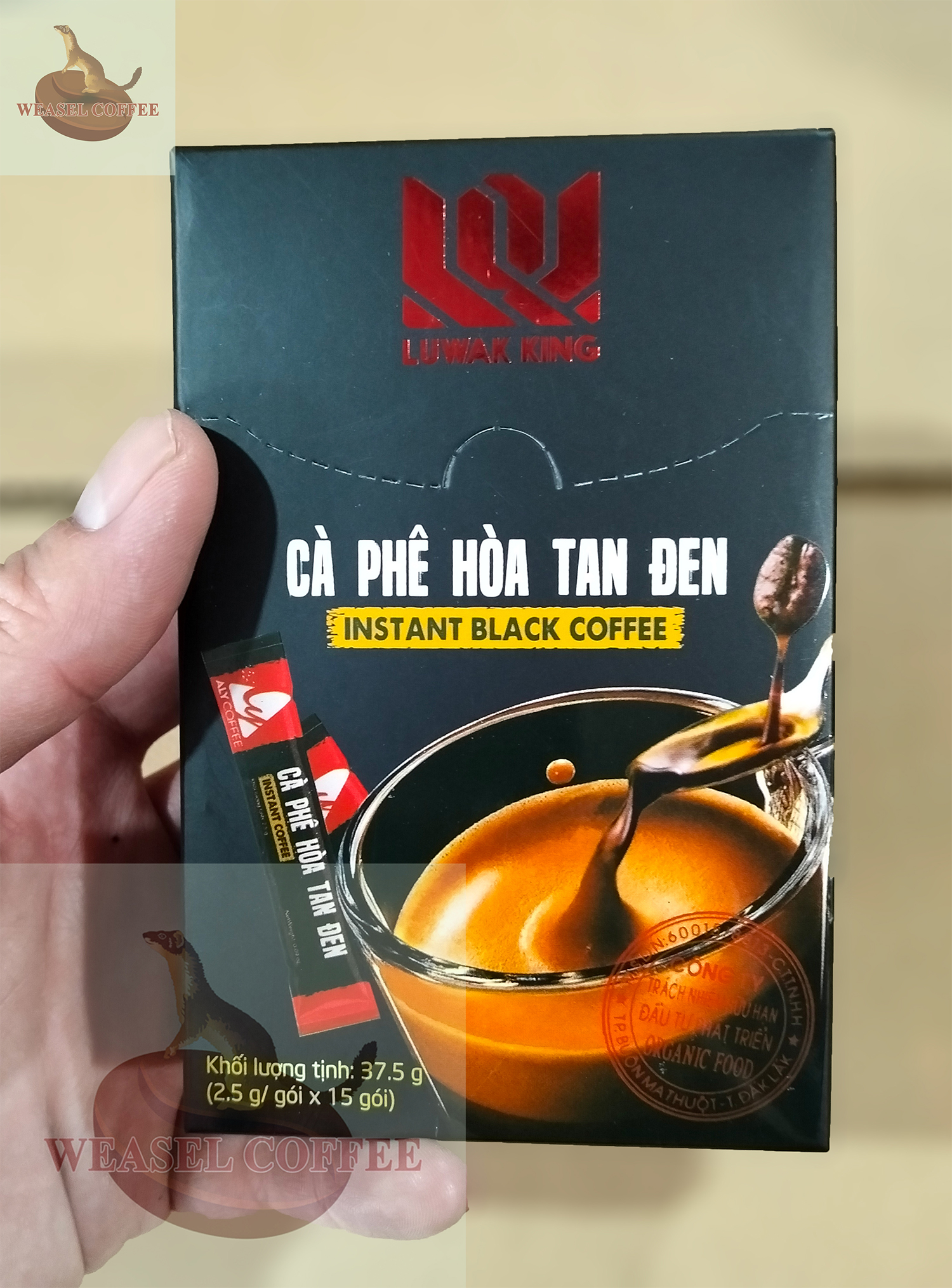 Combo 3 hộp ( 45 gói x 2.5g ) - Cà phê hòa tan đen Luwak King