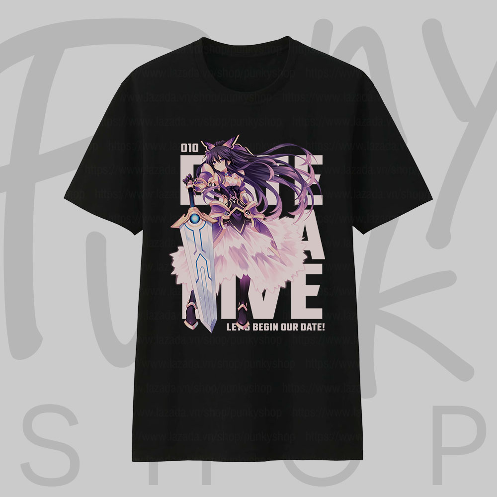 (Nhiều Mẫu) Áo thun Date A Live Tohka (Black) ngắn tay