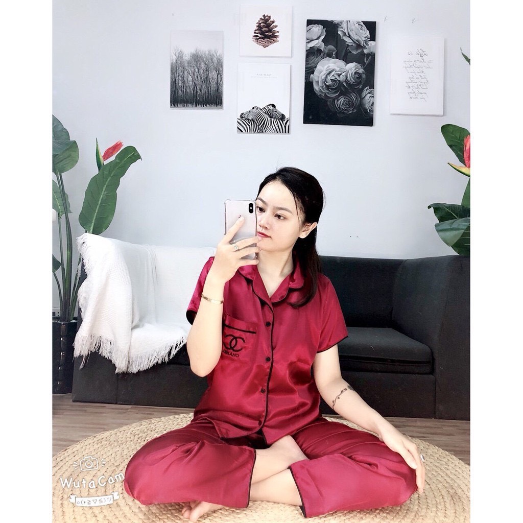 [ RẺ VÔ ĐỊCH ] Bộ Lụa Mặc Nhà Nữ Trơn Cộc Tay Quần Dài Chất Lụa Siêu Mềm ( Hàng Luôn Sẵn) B690