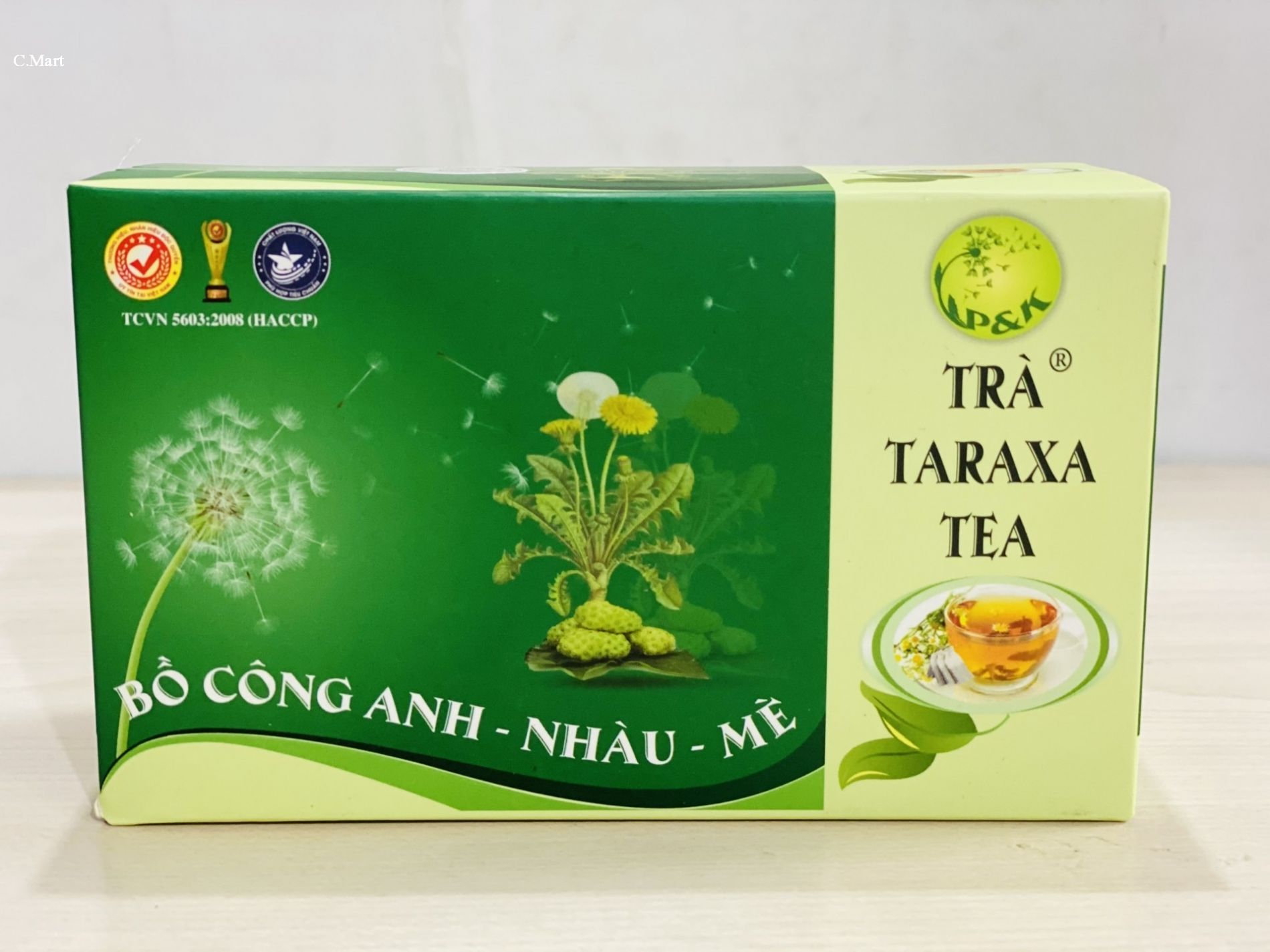 Combo 3 hộp Trà Taraxa Tea - Bồ Công Anh Nhàu - Mè (80gr - 50 túi lọc) ly  thuỷ tinh - MixASale