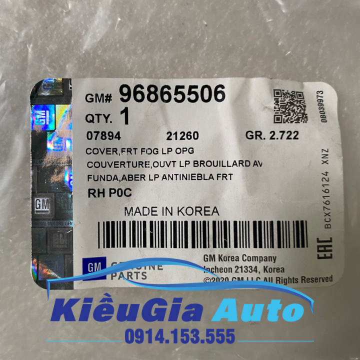 Ốp đèn gầm (cản, sương mù) Chevrolet Captiva 2007-2012 Chính hãng