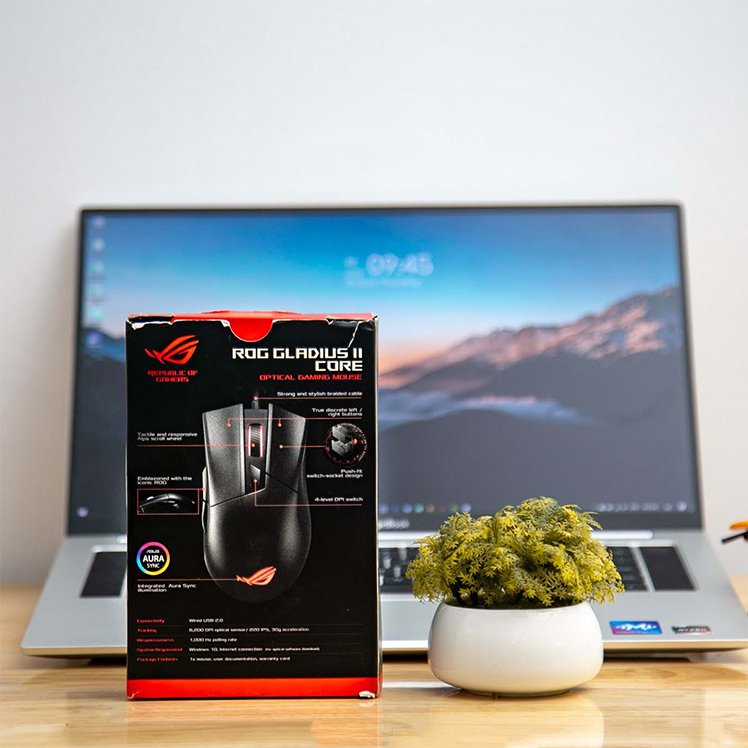 Chuột Chơi game Asus ROG Gladius II Core switch bấm độc quyền ROG của Asus