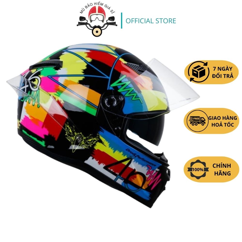 MŨ BẢO HIỂM FULLFACE ROC 03 TEM 46 - 2 KÍNH