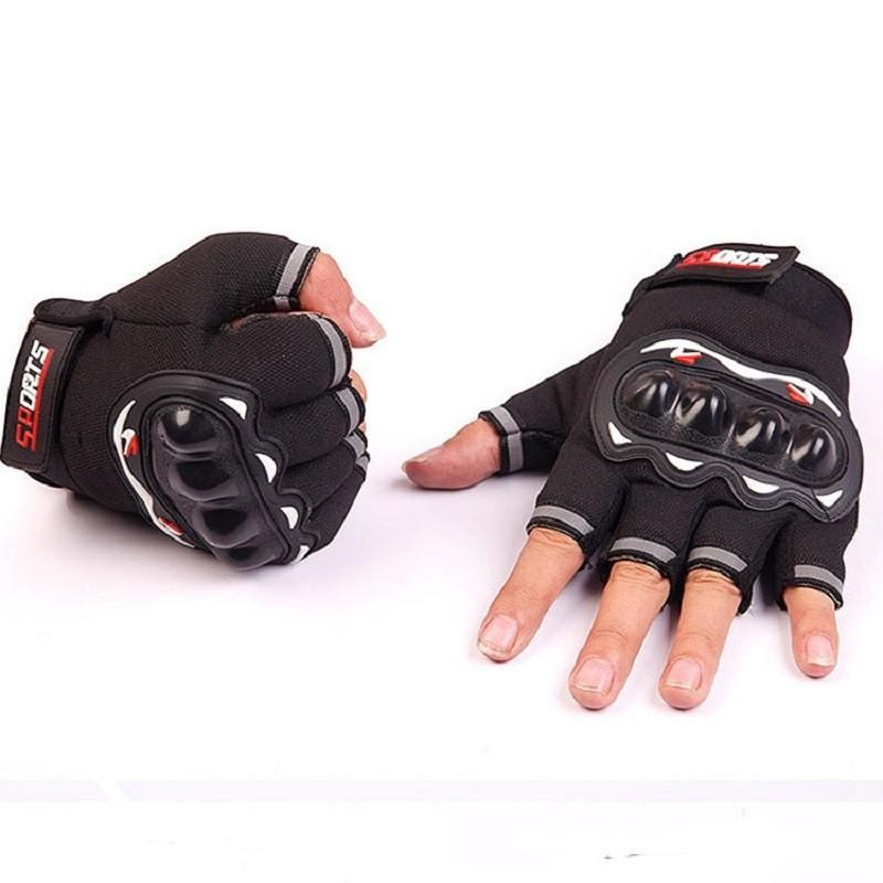 Găng tay xe máy, găng tay phượt Sport hở ngón có gù bảo vệ tay