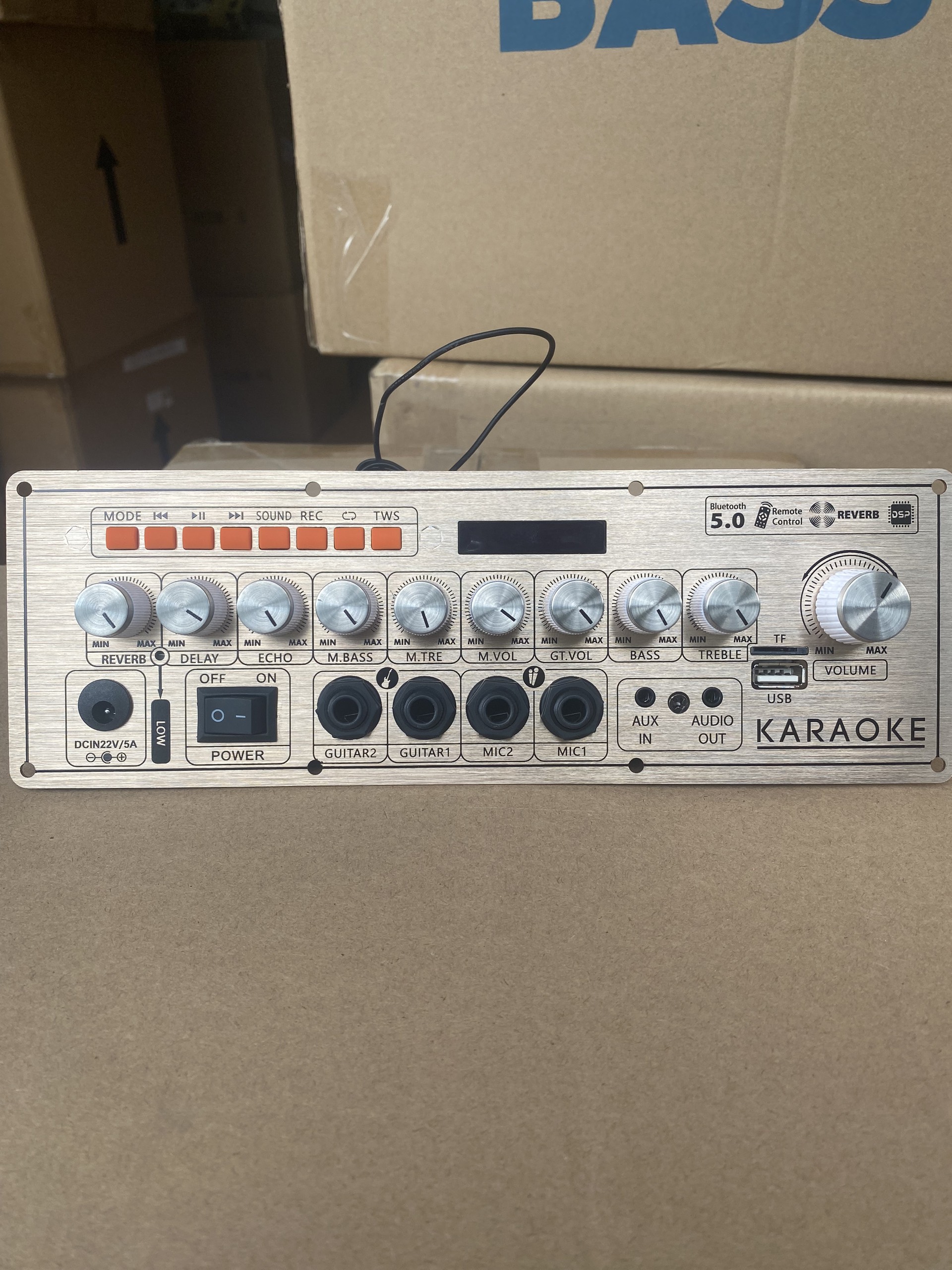 BO MẠCH LOA XÁCH TAY MINI ECHO REVERB 50W X2 (nút nhôm)