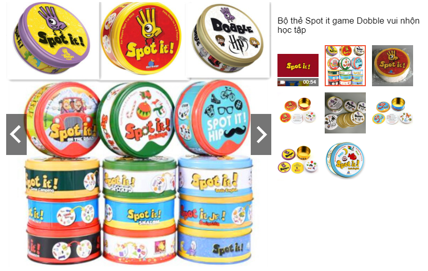 Bộ thẻ Spot it game Dobble vui nhộn học tập