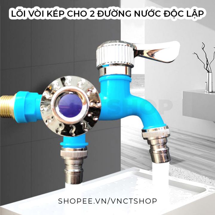 2 way faucet-booster faucet, 2 way splitter Dual Tap smart independent gate valve