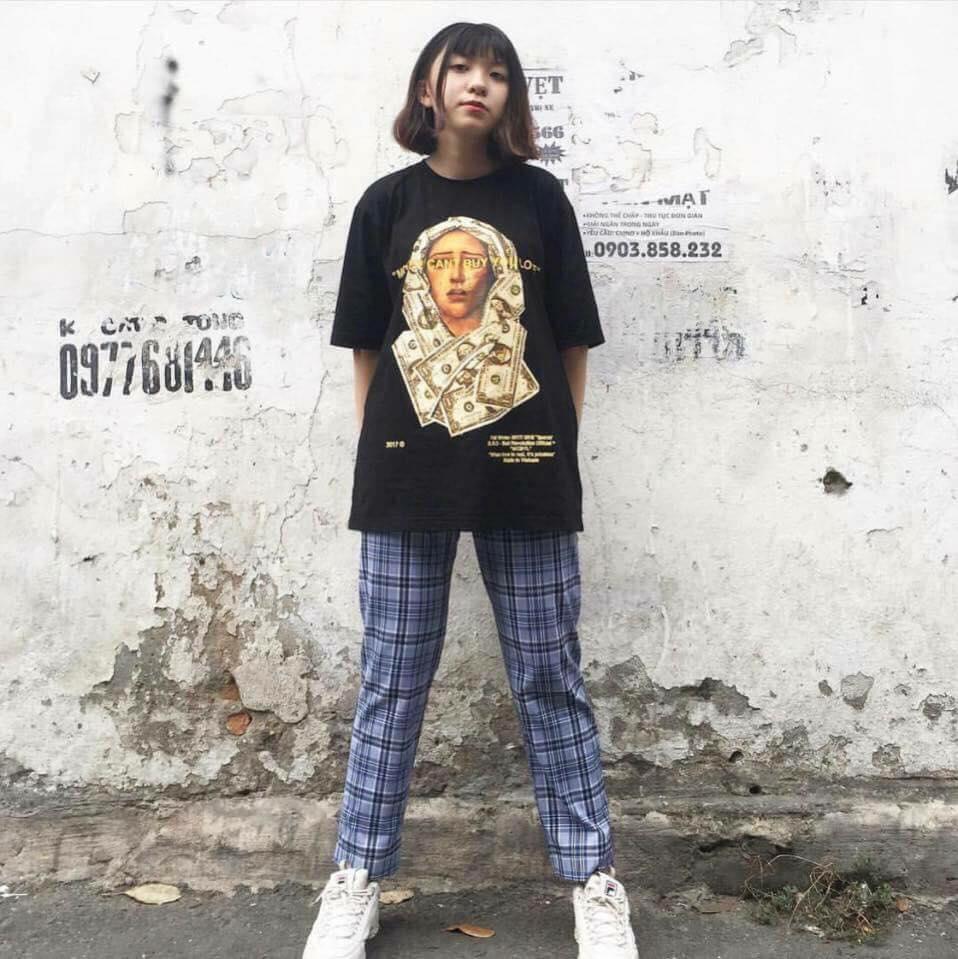 Quần CARO PLAID PANTS nam nữ Unisex (cari xám, size M L XL)
