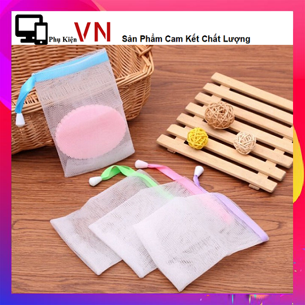 Túi lưới đựng xà phòng tạo bọt 2 lớp size 15 x 9cm , sữa tắm, sữa rửa mặt