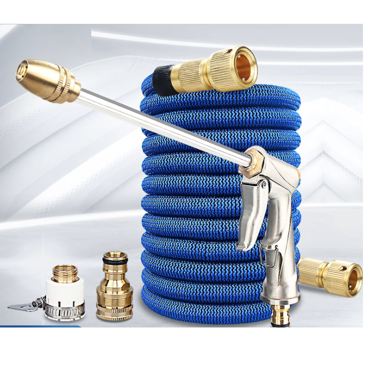 Vòi nước vòi phun nước rửa xe tưới cây tăng áp thông minh đầu đồng + bộ dây bơm nước dãn nở 15m cao cấp TLG 206732