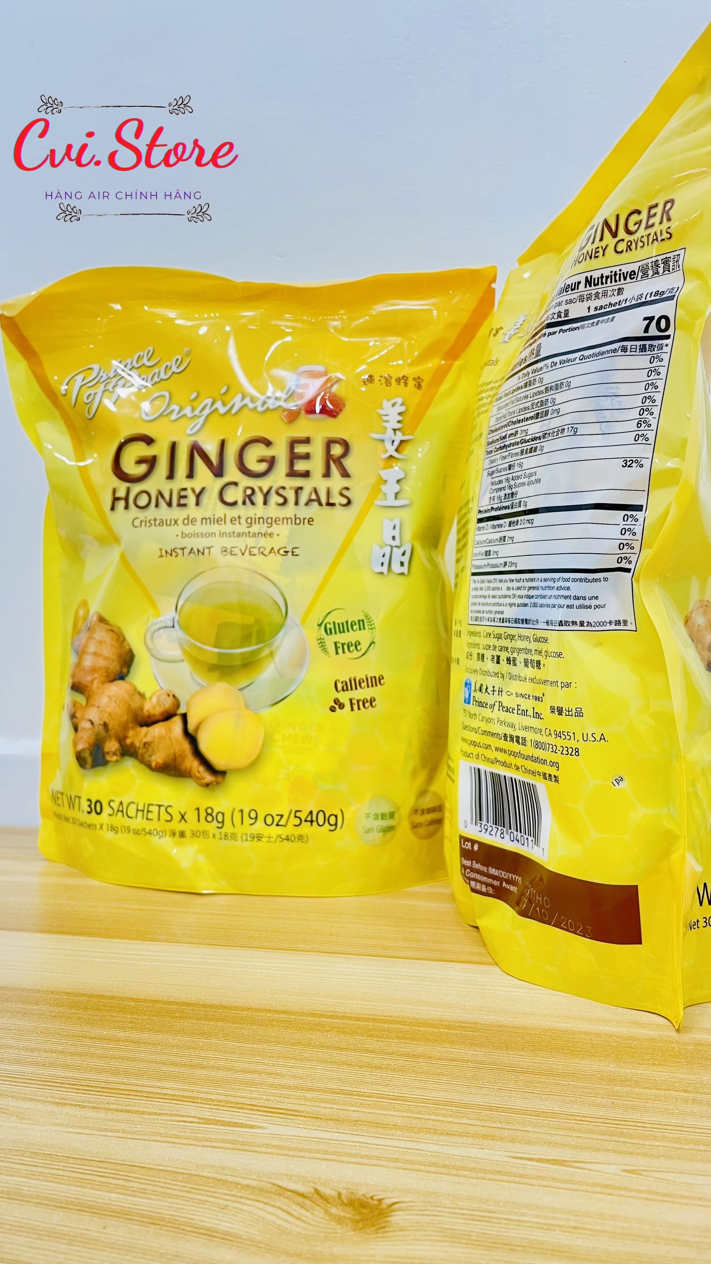 Trà Gừng Cô Đặc Original Ginger Honey Crystals Nhập Mỹ