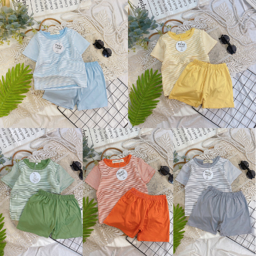 Bộ đồ cộc tay minky mom cho bé trai bé gái 7 - 28kg,chuẩn minky mom loại 1.