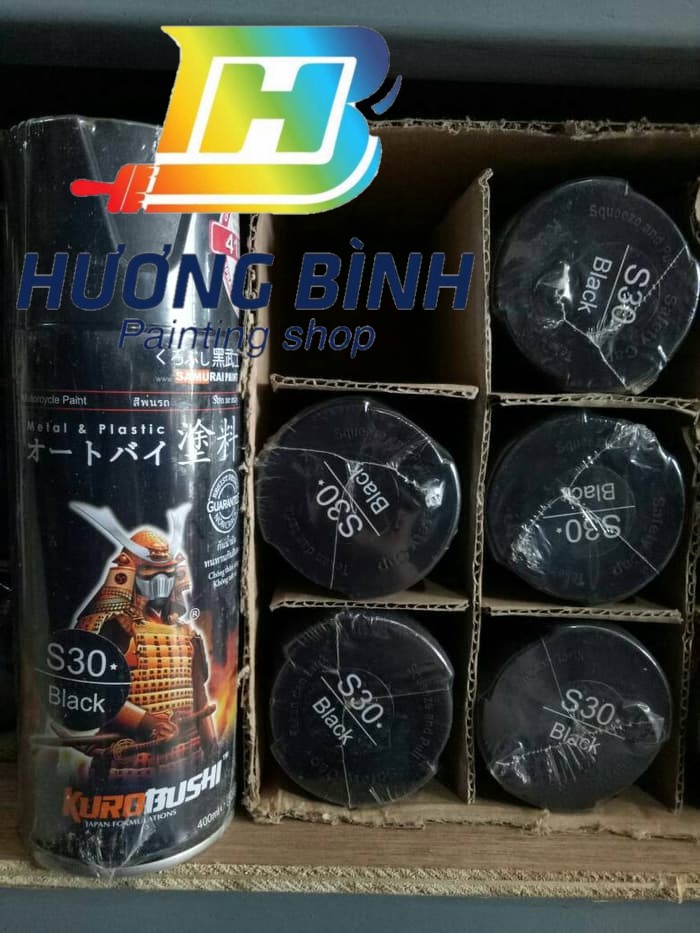 Sơn xịt Samurai màu Đen - S30 (400ml) (có khả năng kháng xăng A92, A95)