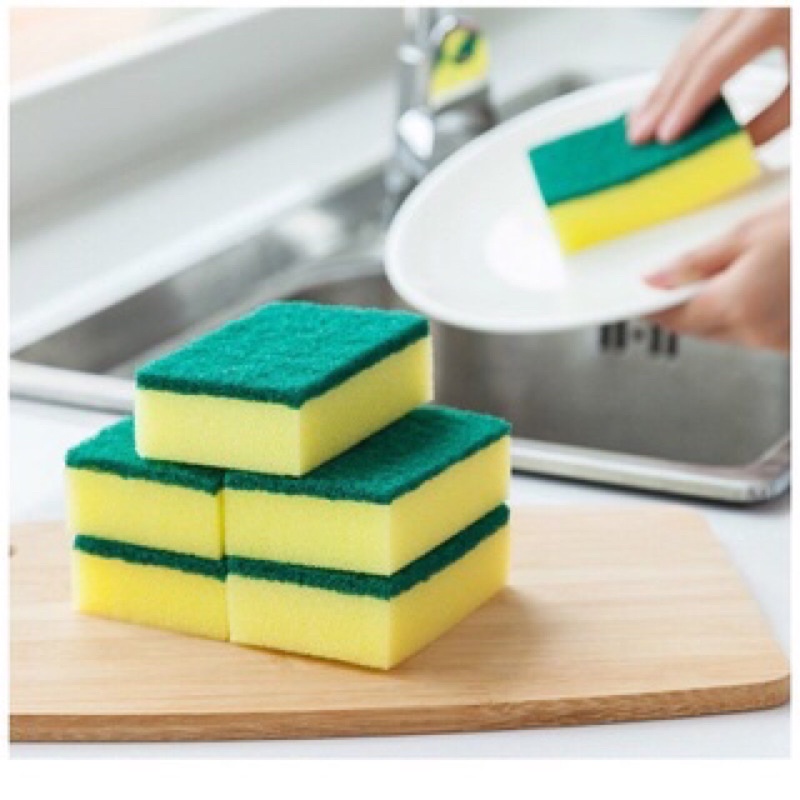 Miếng bọt biển cọ rửa xoong nồi chén xanh vàng siêu sạch
