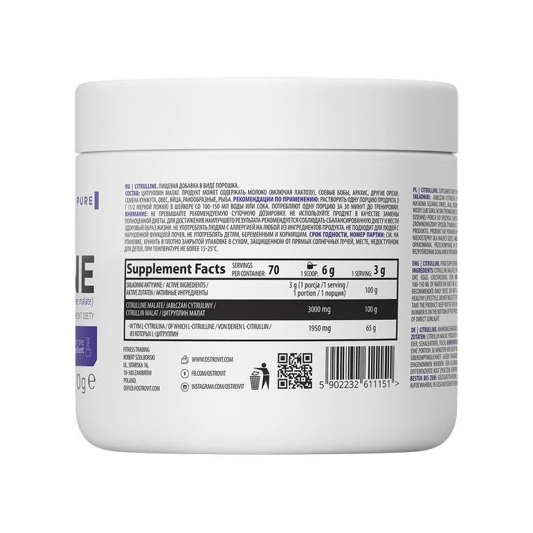 Thực Phẩm Bổ Sung Ostrovit Citrulline Malate 210G