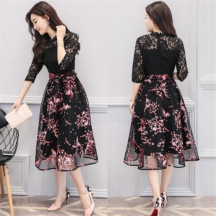 Đầm Ren Hoa Thạch Anh - New Thoi Trang