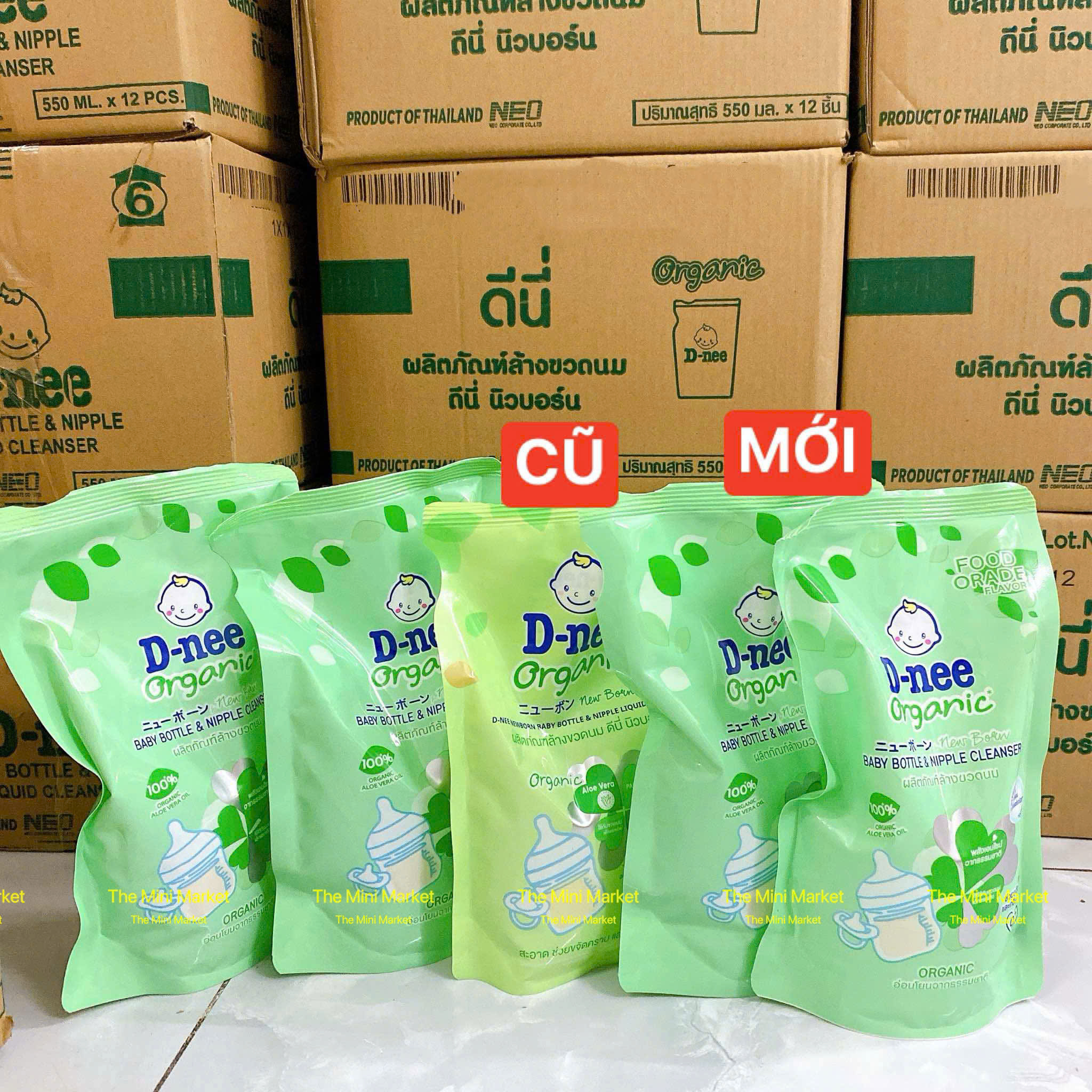 Combo 3 Túi Nước Rửa Bình Sữa Dnee 550ml