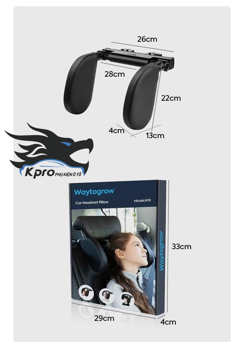 Gối tựa đầu 2 bên - Hàng Kpro chất lượng cao