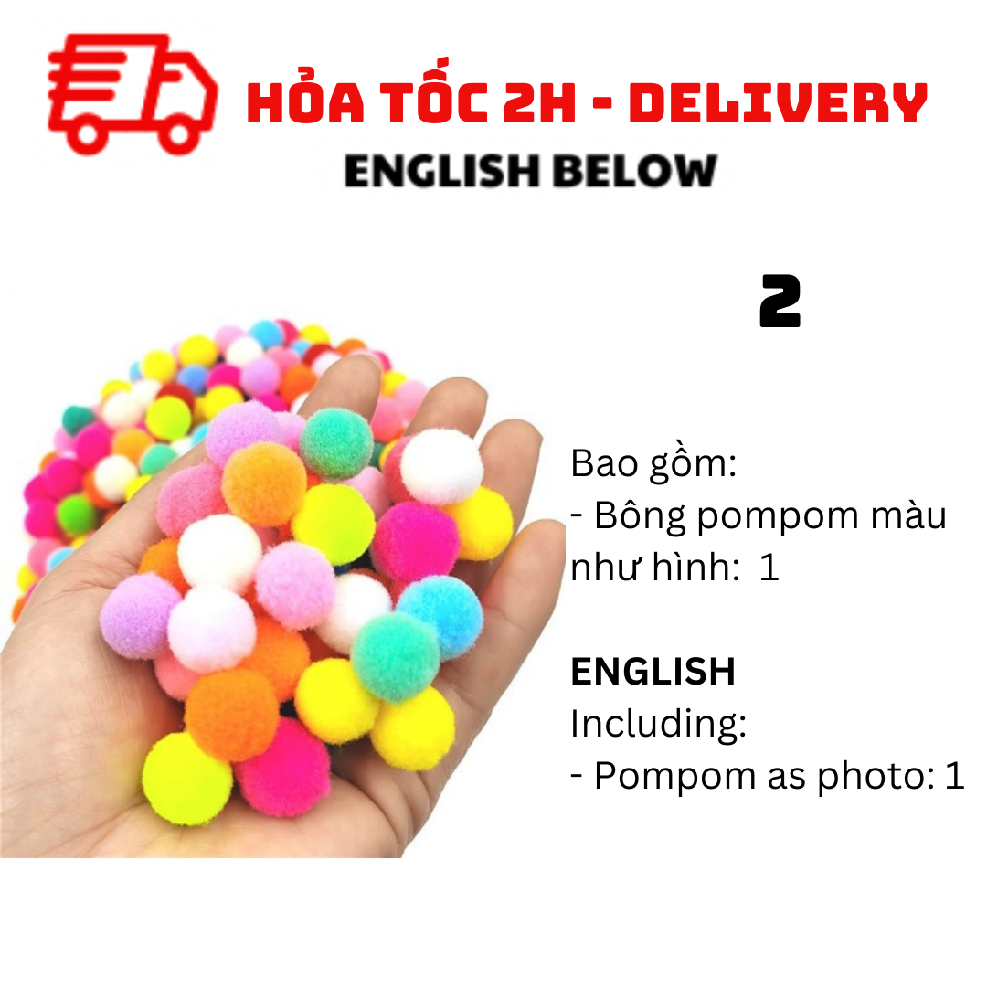 Bông Trang Trí Nhiều Màu Pompom BBNE62