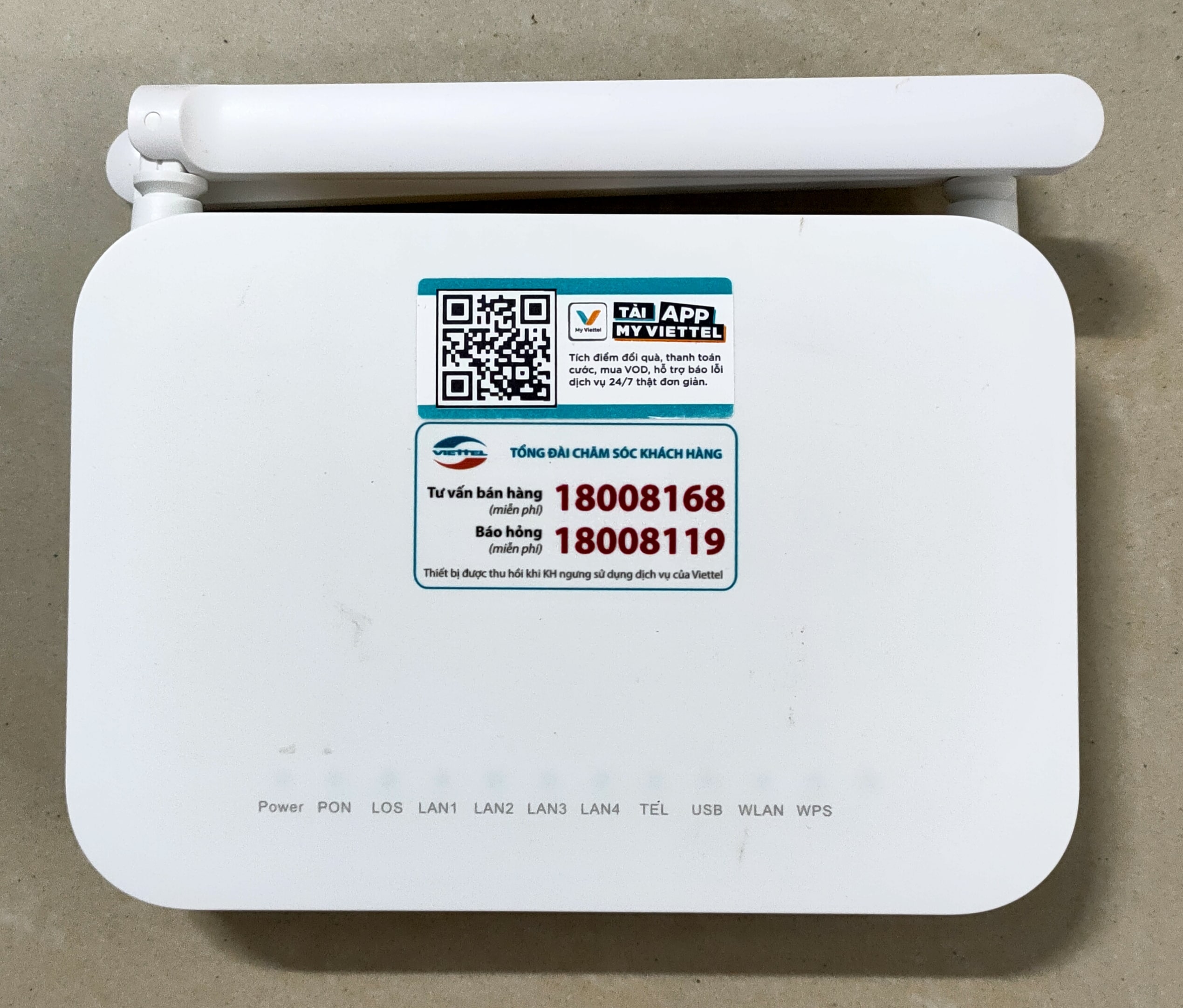 Modem GPON Viettel Huawei HG8145V520 phát wifi 2 băng tần, chuẩn GPON, Thay thế modem chính