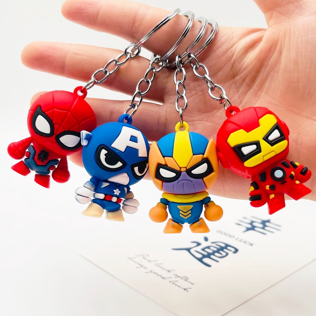 Móc khóa siêu anh hùng kiểu dáng tròn cute