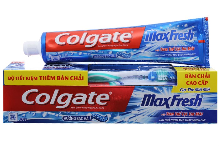 [Hcm](Mới) Kem Đánh Răng Colgate 230G Maxfresh - Thổi Bùng Sảng Khoái +Tặng Bàn Chải Đánh Răng Cao Cấp