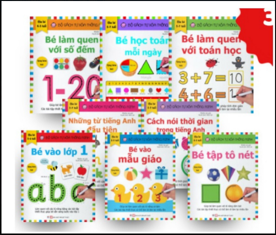 Combo 8 cuốn bộ sách tự xóa thông minh