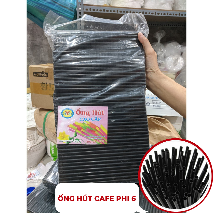 Bịch 500gr ống hút nhựa thẳng nhiều màu phi 6 - phi 8 - phi 12 dùng cho cafe, sinh tố, hút trân châu loại tốt giá rẻ