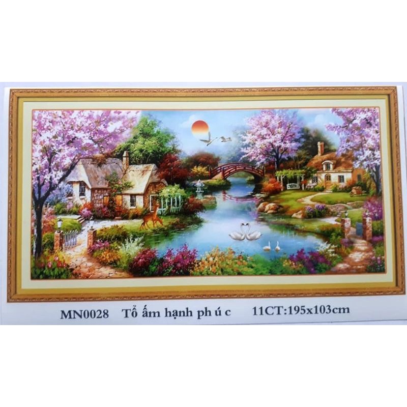 Tranh thêu chữ thập tổ ấm hạnh phúc mn0028