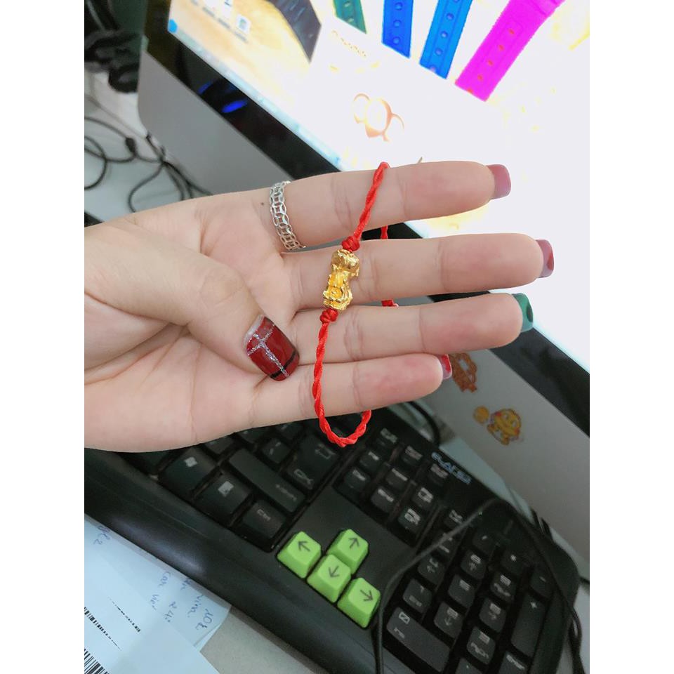 Vòng tay tỳ hưu chỉ đỏ may mắn