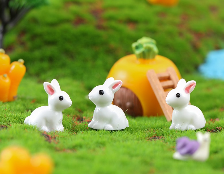 Tiểu cảnh mini- Mô hình thỏ đáng yêu