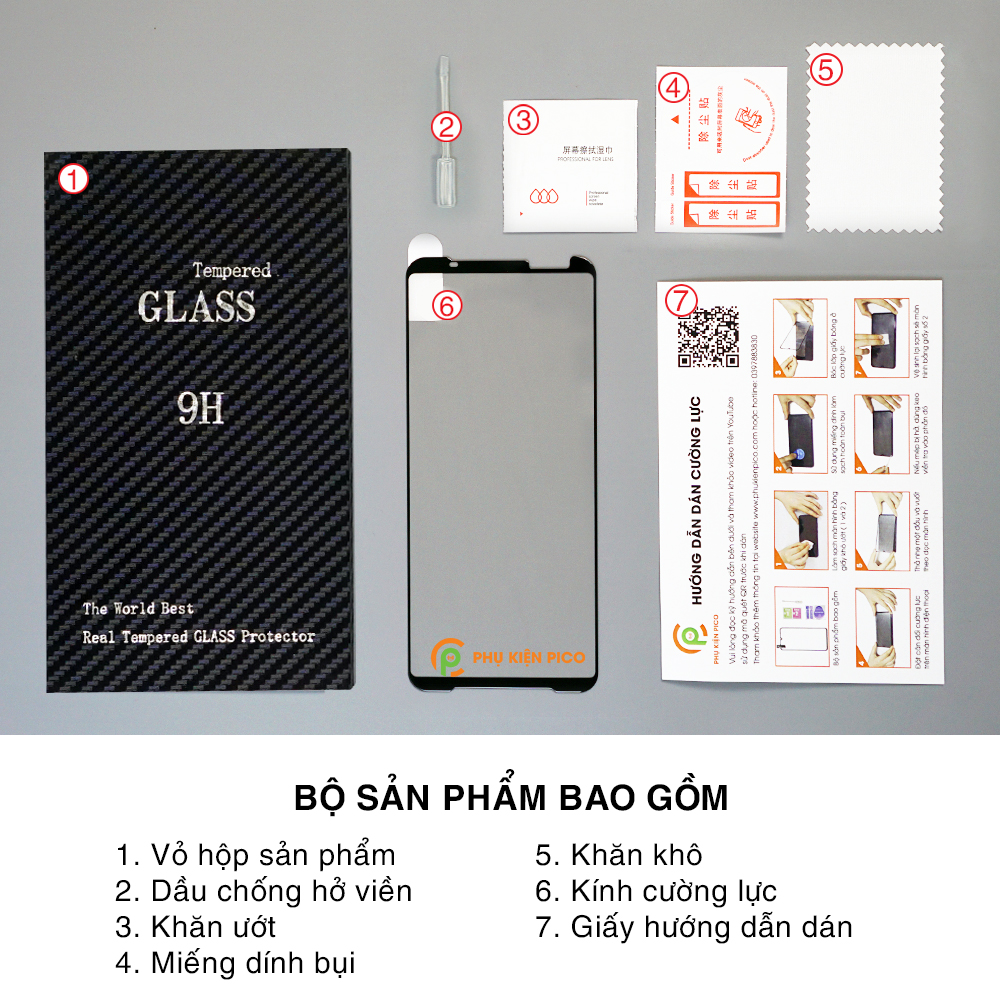 Kính cường lực Rog Phone 3 full màn hình độ cứng 9H - Dán màn hình Asus Rog Phone 3