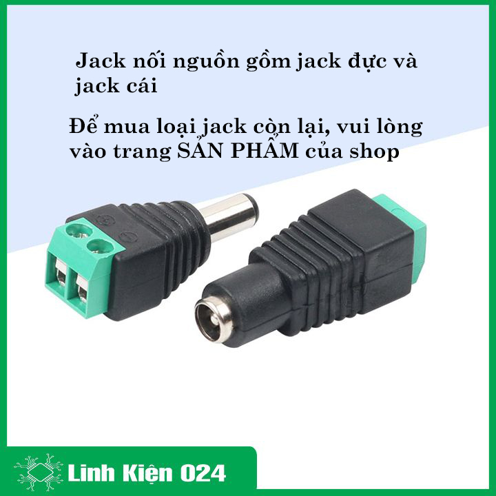 Jack nối nguồn DC đực 5.5x2.1mm