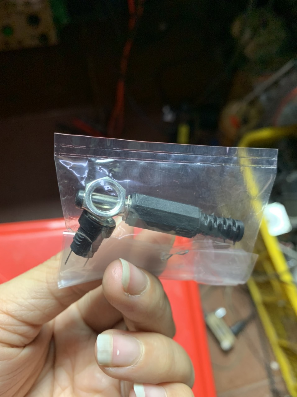 Bộ Jack nguồn DC 5.5×2.1mm đực-cái tròn (DC-005/DC-022)
