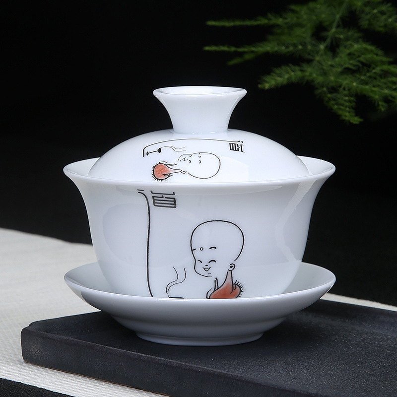 Chén Khải sứ trắng Bạch Định thấu quang 150 ml