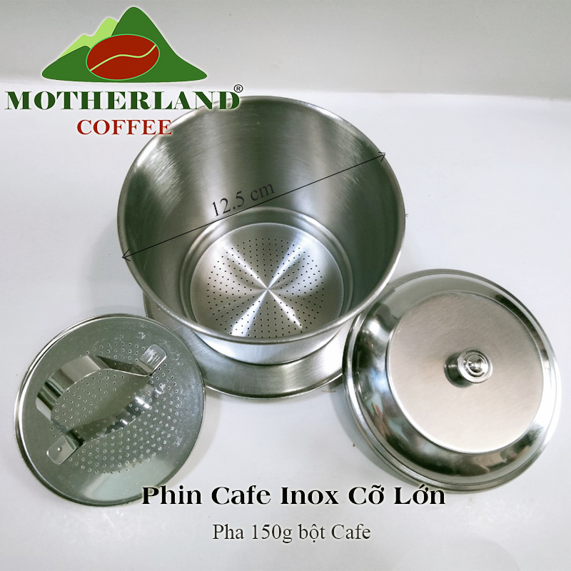 Phin cà phê inox lớn pha 150g bột cafe (Phin 14)