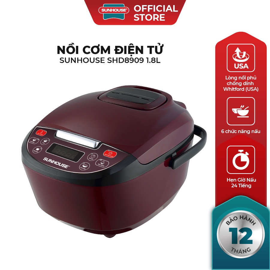 Nồi cơm điện tử SUNHOUSE 1.8L SHD8909