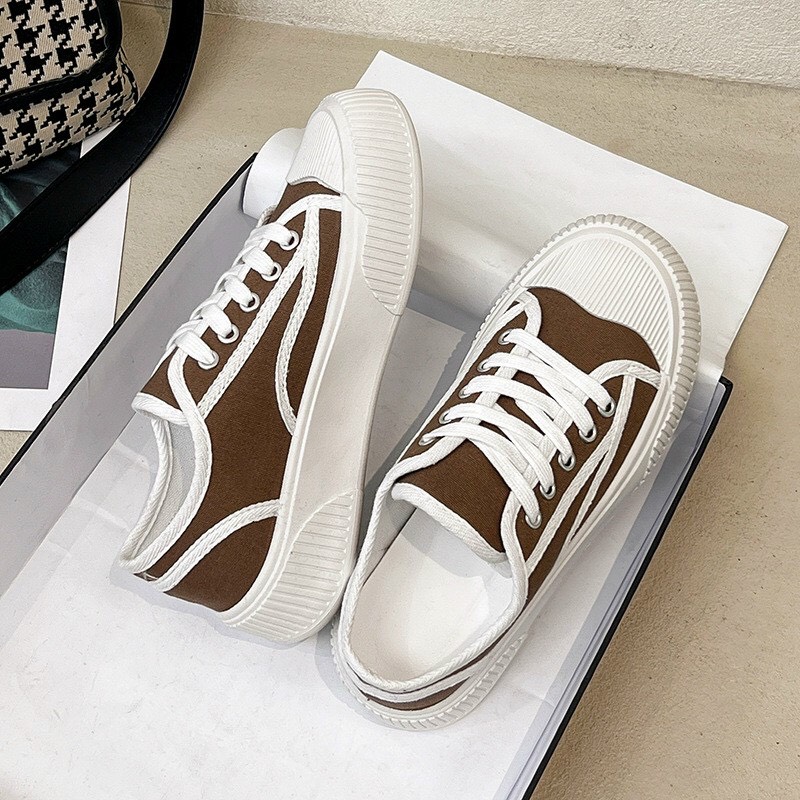 giày nữ thể thao vải mềm canvas đế cao su đúc from ôm