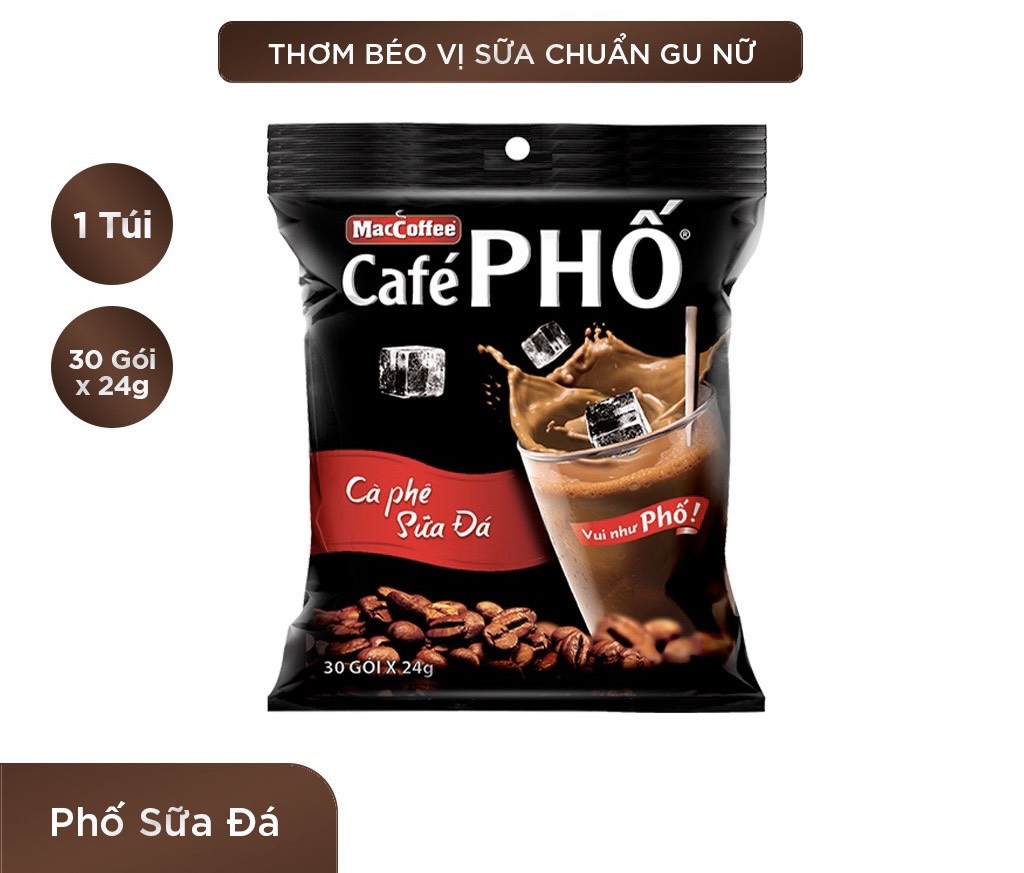 cà phê sữa phố bịch lớn 30 gói x 24g