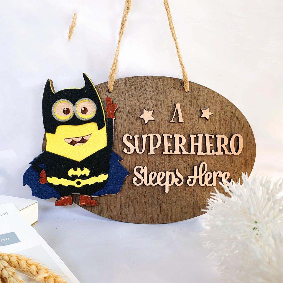 Bảng gỗ trang trí phòng cho Bé Trai (bảng gỗ trang trí DNDecor + quà tặng giá 17.000đ)