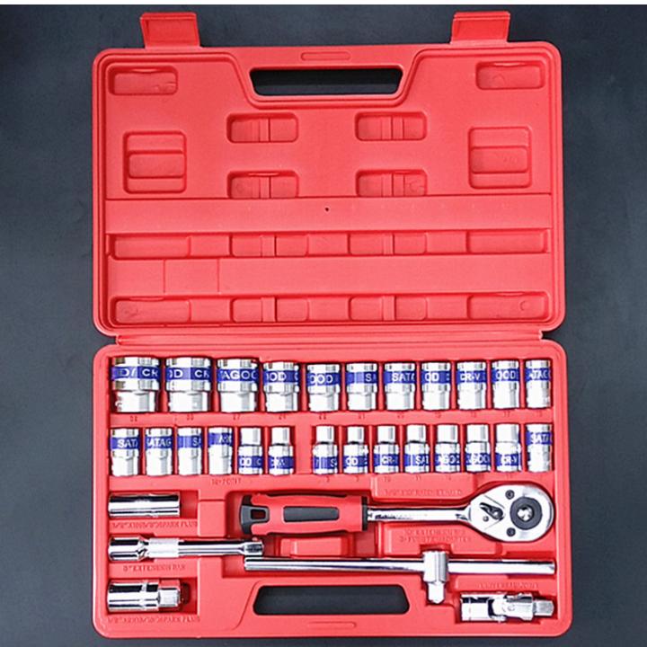[32 chi tiết] Bộ khẩu cờ lê dụng cụ chửa chữa xe ô tô xe máy đa năng,