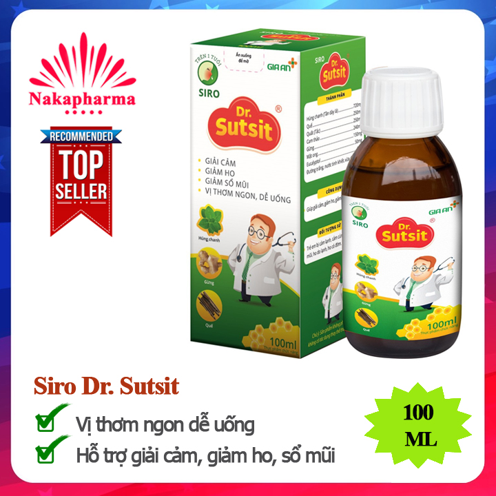 Siro Dr. Sutsit 100ml – Hỗ trợ giải cảm, giảm ho, sổ mũi, ho có đờm  Dr.Sutsit