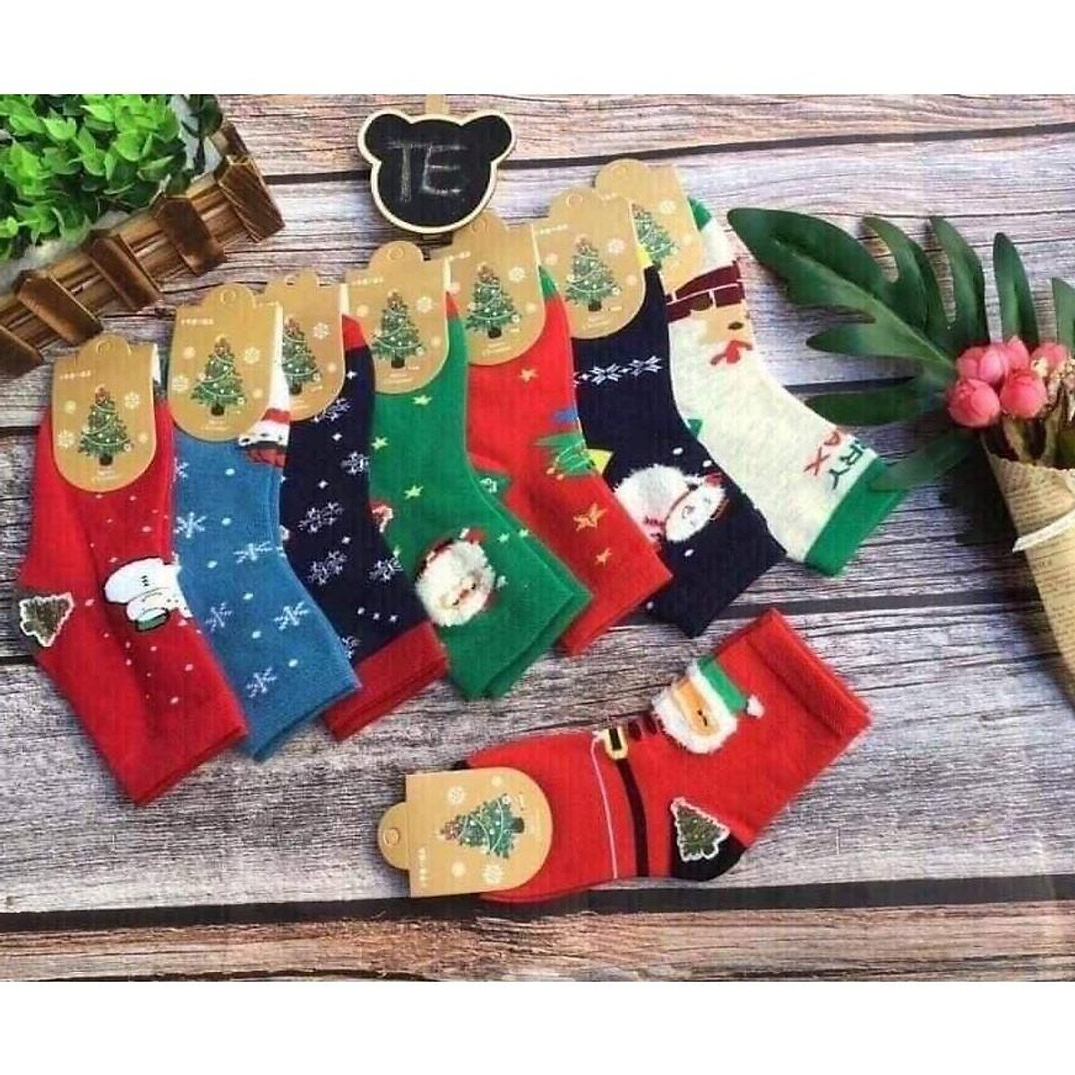 Set 5 đôi tất Noel cực đẹp cho bé trai bé gái