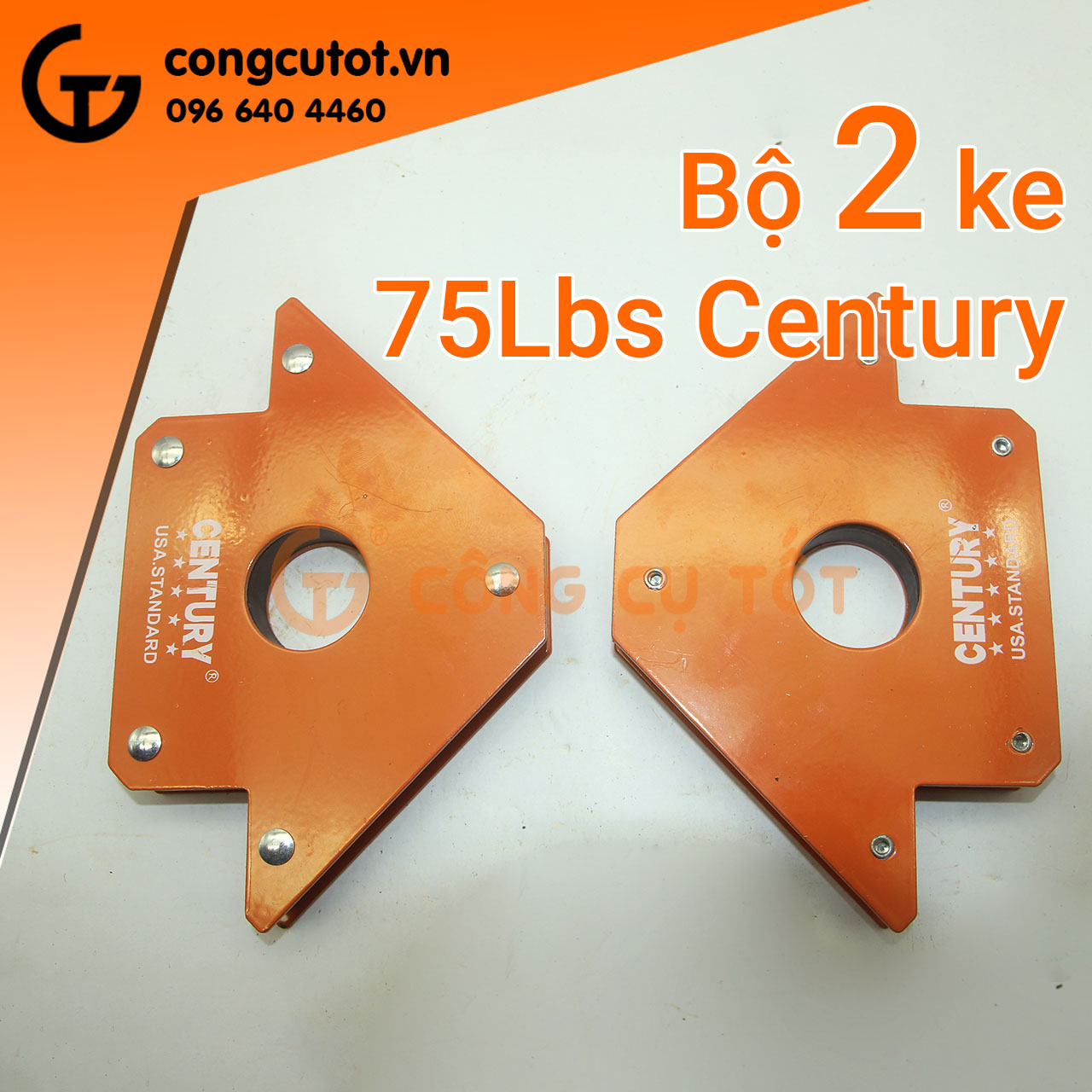 Combo 2 ke góc nam châm 75lbs lực hút 33kg
