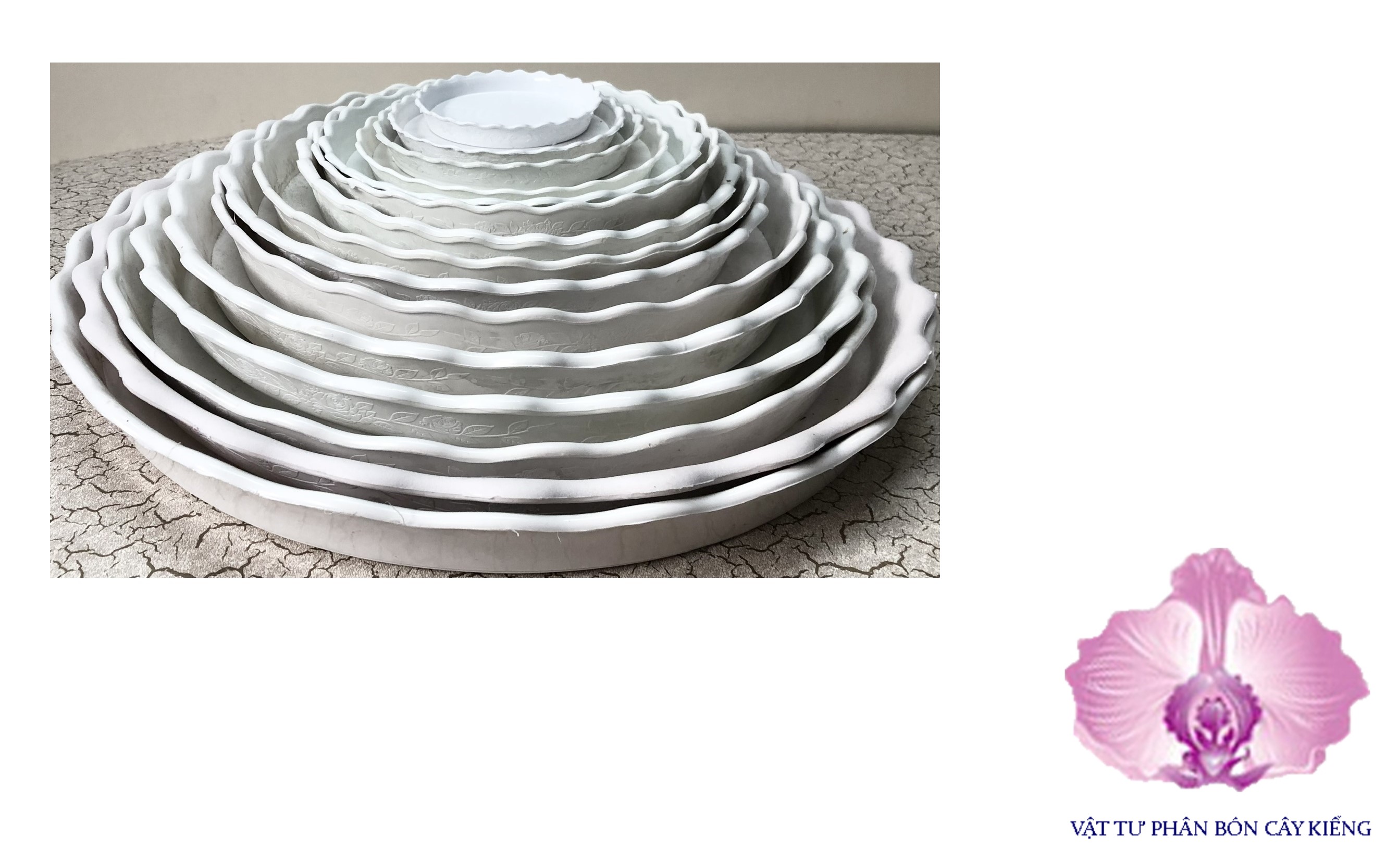 Đĩa lót chậu tròn khía 35cm - #058D#