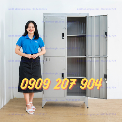 Tủ sắt đựng giấy tờ hồ sơ 4 cửa dành cho văn phòng xám ghi
