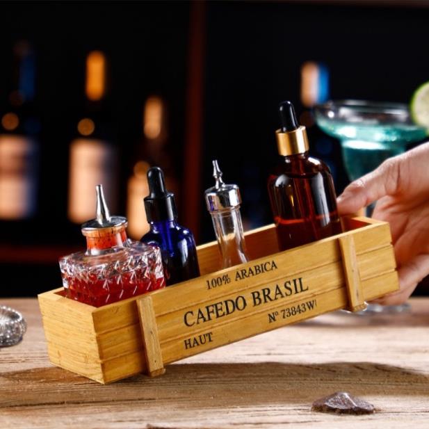 Hộp gỗ đựng bitter bottle  Dụng cụ bartender